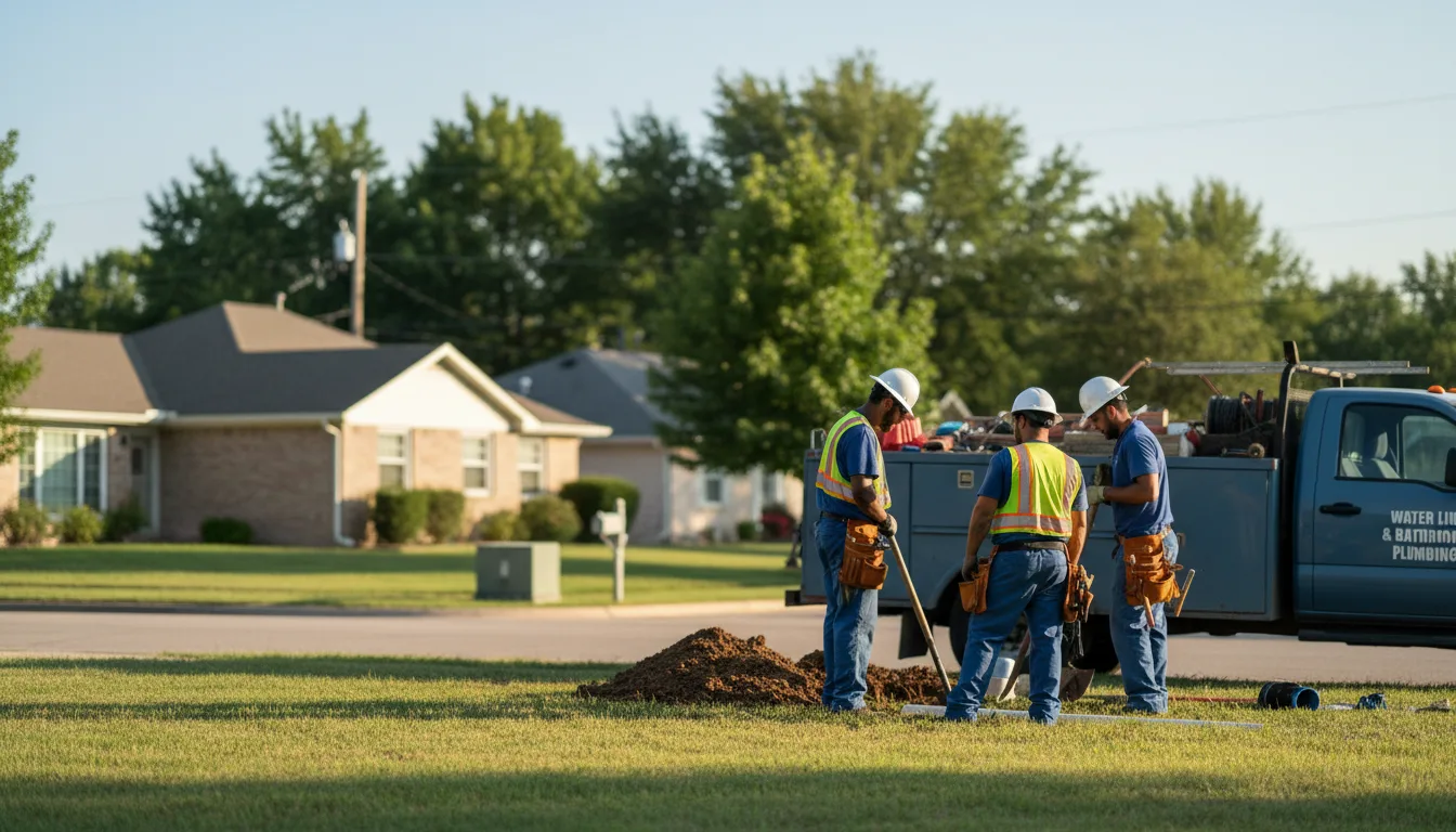 Residential water line and bathroom plumbing service in Cyril, OK